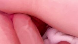 Hanna Punzel masturbates with dildo close up