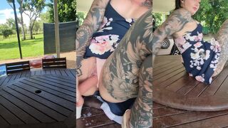 tattedflapz sloppy squirting in wedge heels