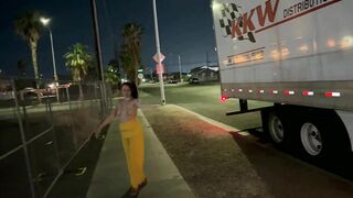 Nicole Niagara Risky attention whore takes off her yellow dress and cums in public