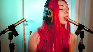 The Sounds of Girls ASMR - Licking 2 Long Mics High Sensitivity Mouth Sounds