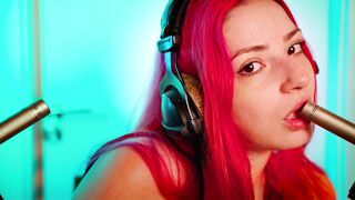 The Sounds of Girls ASMR - Licking 2 Long Mics High Sensitivity Mouth Sounds