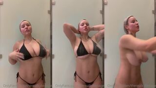 realkyliepage shower bikini striptease