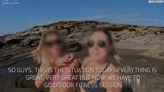 Gentlyperv TWO BITCHES ON THE BEACH my cock exposed to two fit girls on the beach