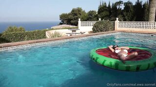 Ewa Sonnet OF sexy pool party with Ewa