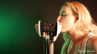 Sounds of Girls ASMR - Wet Close Up Ear Licking by Elsa (17 min)