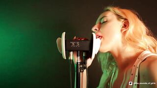 Sounds of Girls ASMR - Wet Close Up Ear Licking by Elsa (17 min)