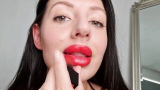 Tattooed Temptress With Red Lips Vs Black Lips