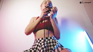 Sounds of Girls ASMR - Student Elsa Licks your Ears in a Striped Skirt