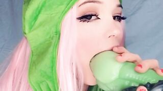 Belle Delphine sucking and showing nipples (Video 1)