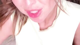 Riley Reid riding a BBC toy