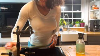 AMWednesday - Kitchen Cleaning - Wet Shirt