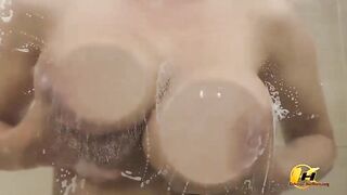 Katerina Hartlova BAG Fetish against shower door