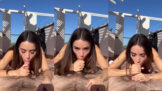 Jameliz roof top bj cum in mouth