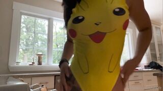 Lyla.fit teasing in her Pikachu outfit