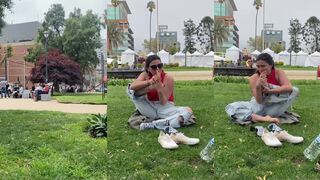 Morning Apaz public park self foot worship