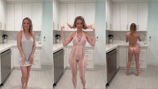 Vicky Stark crotchless try-on