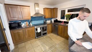 Sexy uk babe woods kitchen maid bg